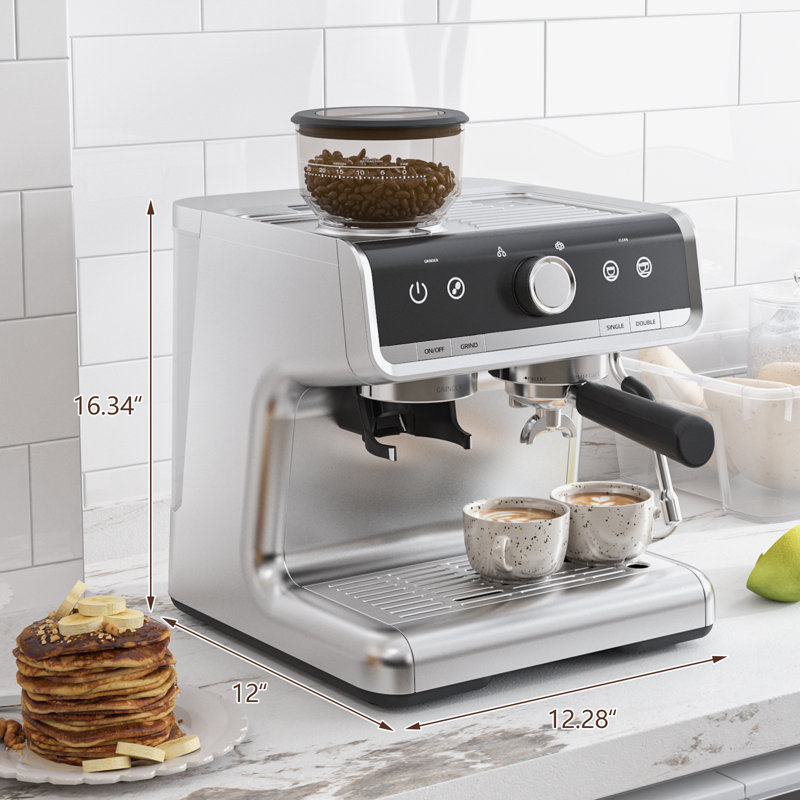 Blue Elephant Semi-Automatic Espresso Machine, Silver