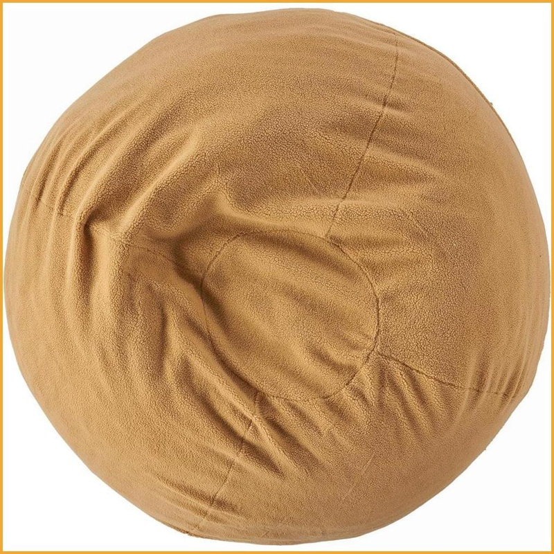 5-Foot Round High-Density Foam Bean Bag Chair for Kids &amp; Adults – Removable Microsuede Cover | Yellow | Round
