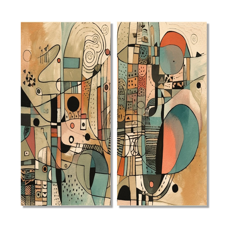 «Golden Mid Century Boho» - Minimalisme abstrait, impressions sur toile, 20" H x 24" W, Wrapped Canvas, Does Not Apply