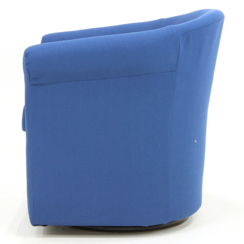 Anstett Upholstered Swivel Barrel Chair, Marine Polyester Blend