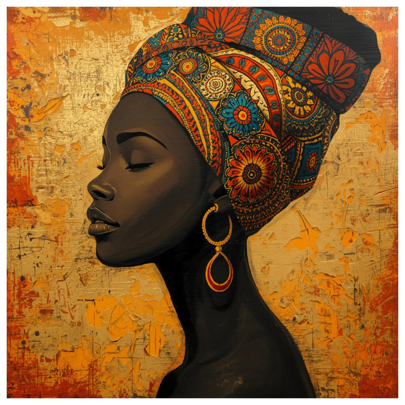 Coussin africain, 14 X 14 pouces
