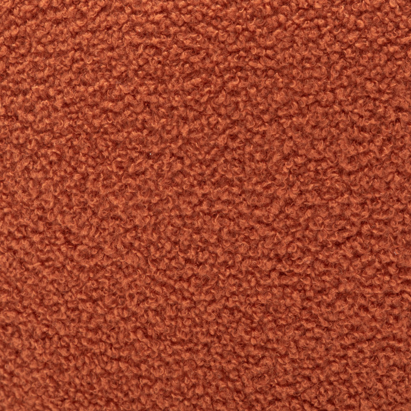 Sam Faux Fur Upholstered Ottoman, Orange