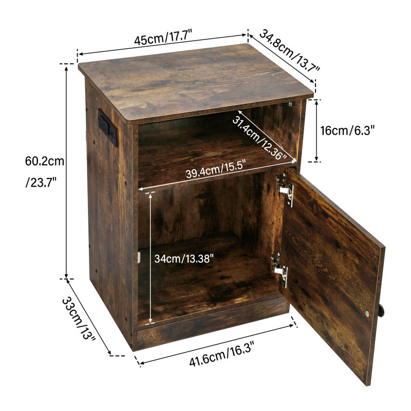 16.3'' W Nightstand, Brown