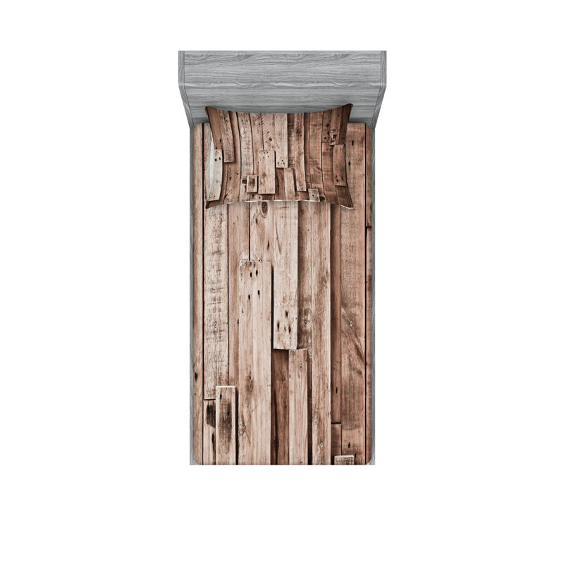 Drap-housse et coussin décoratif Ambesonne, Ensemble de draps pour lit simple + 5 pièces supp