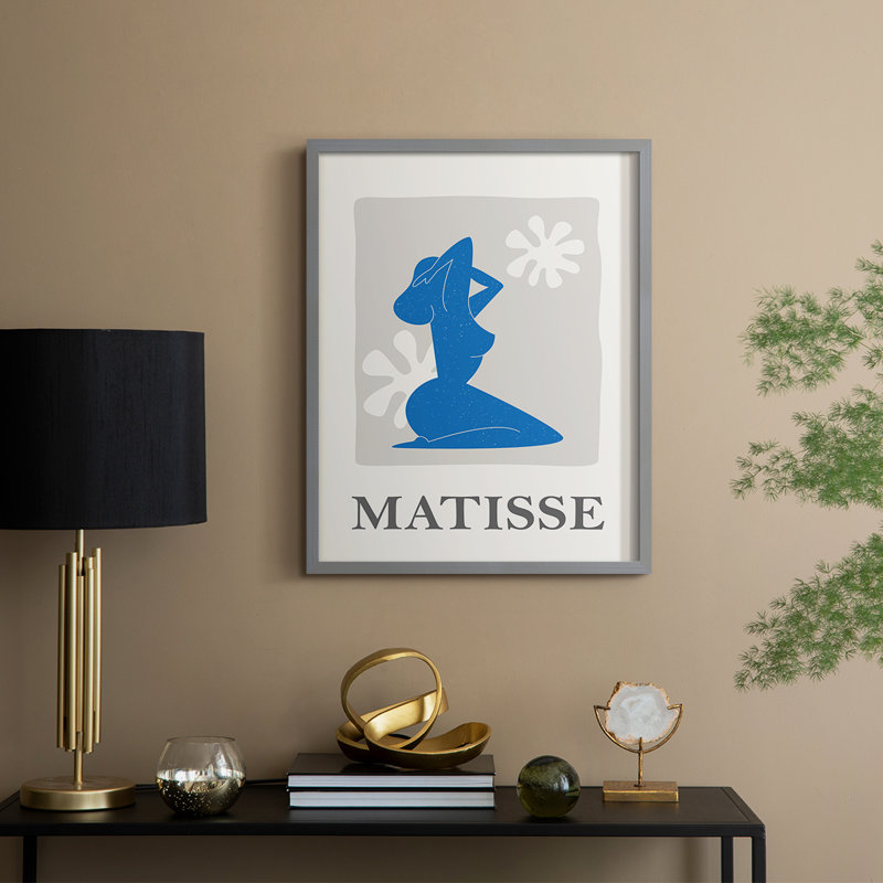 Matisse CCL XXI, reproduction d'art encadrée - bois massif, H 30 po x l 24 po, Gris