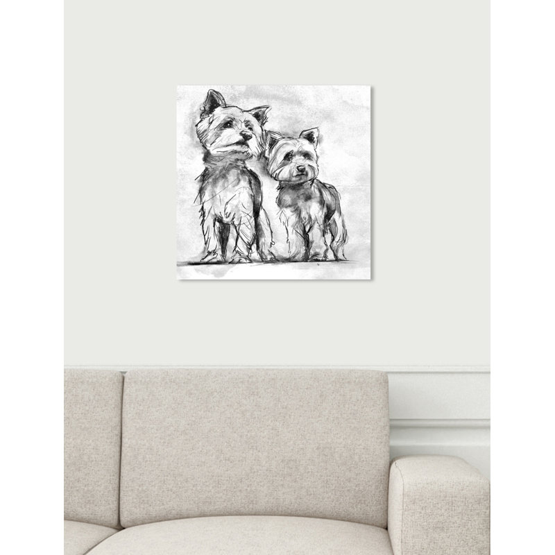 Yorkie, peinture sur toile tendue, H 16 po x l 16 po