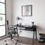 Birl Glass Top Metal Base Writing Desk-1554460409