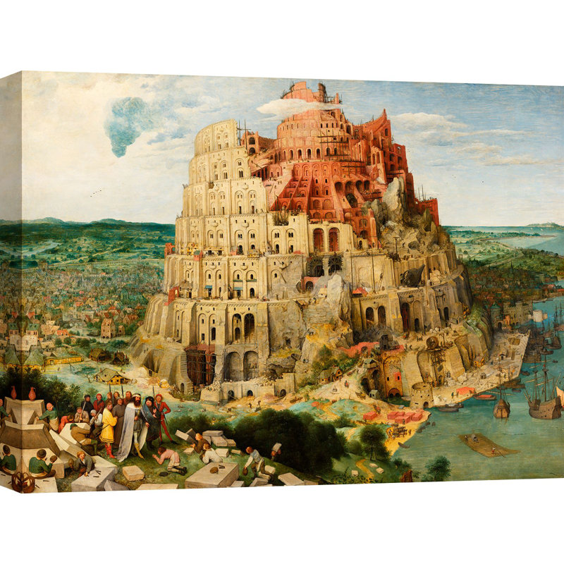 The Tower Of Babel by Pieter Bruegel The Elder - Wrapped Canvas Painting, 50cm H x 70cm W x 4cm D