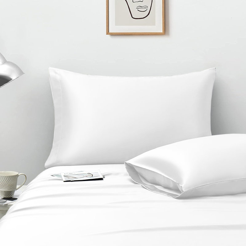 Satin Standard Pillowcase - Set of 2, White