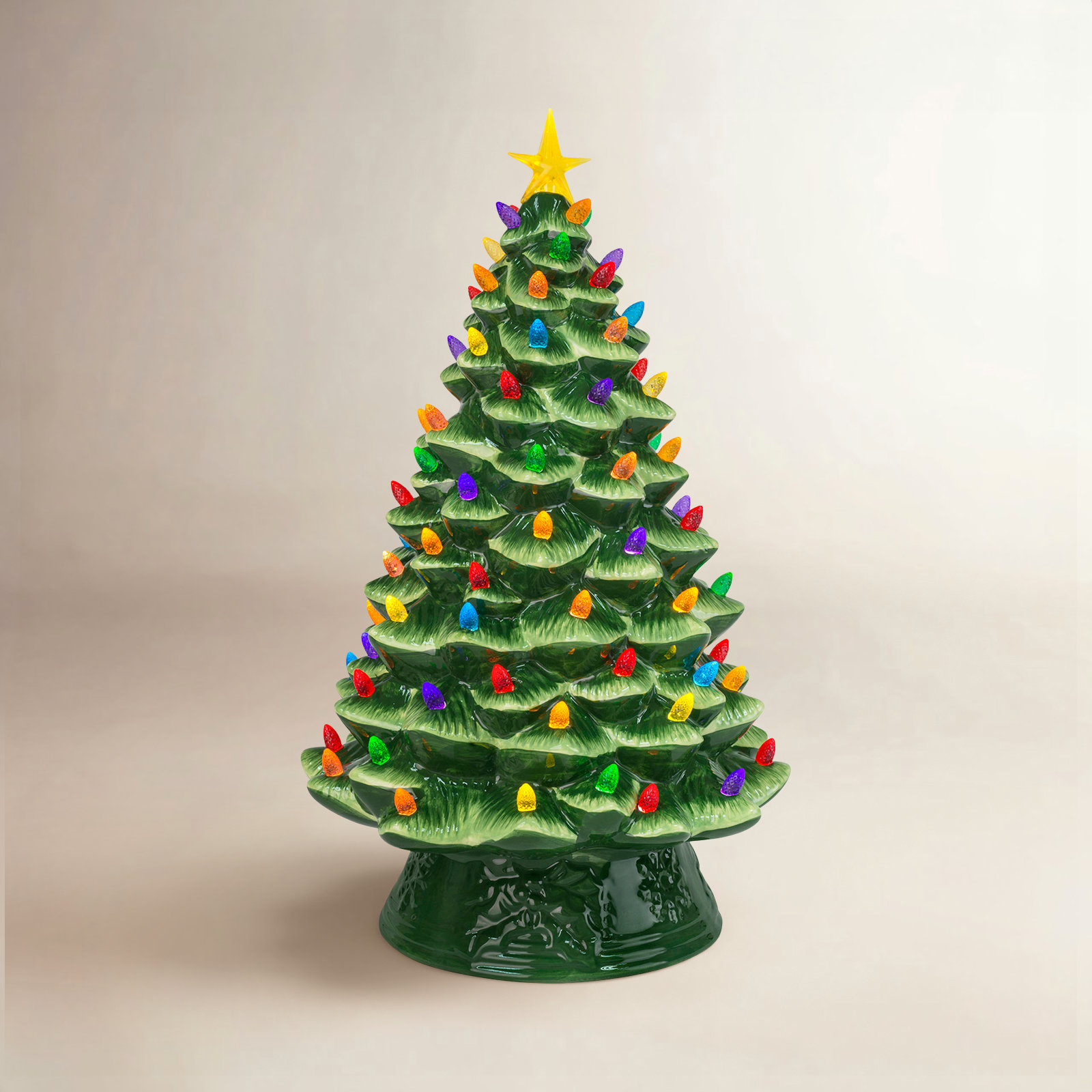 Nostalgic Green Ceramic Tabletop Tree, 17.5 H" x 11 W" x 11 D"