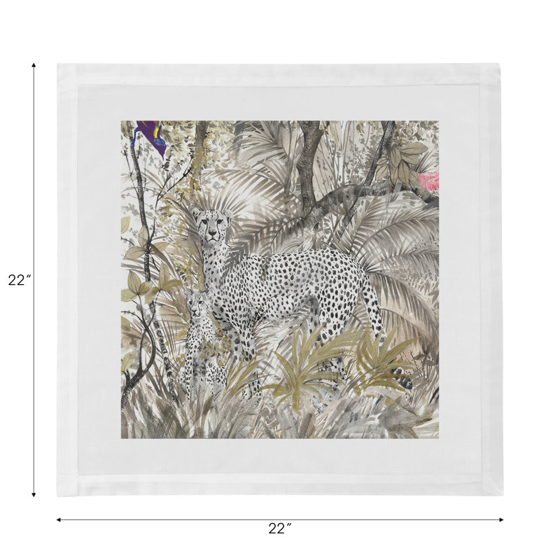 Arcadia Chettah Hemstitch 22" Linen/Cotton Napkin