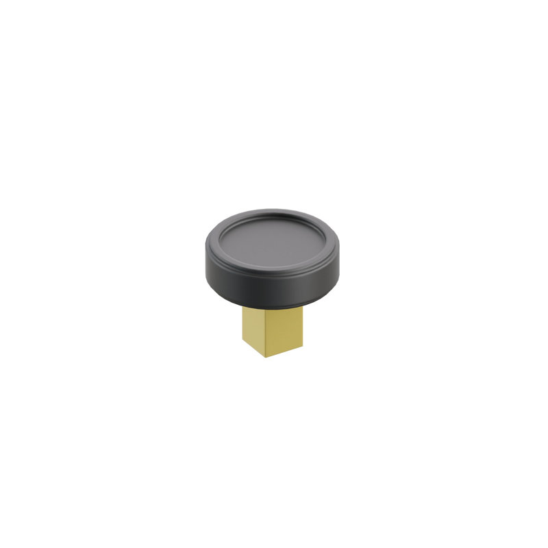 Barre lisse Emtek Select, Laiton non laqué / noir mat, 1 3/8"