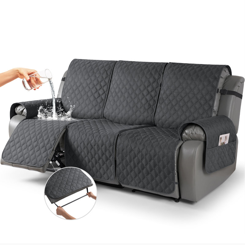  Housse pour fauteuil inclinable et imperméable Wildee, Microfibre gris foncé, 3 Seat