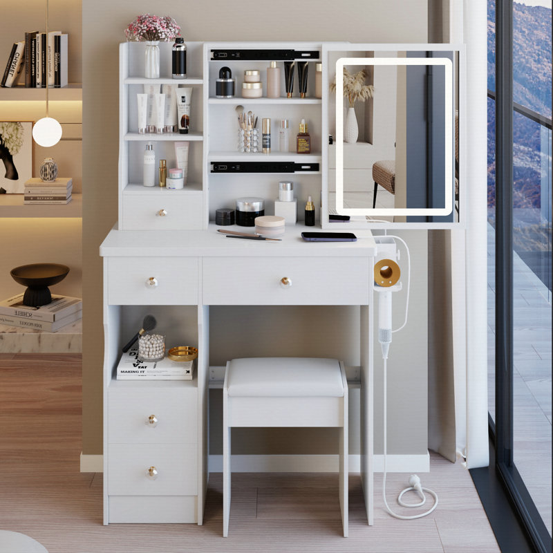 Tabouret de table 29,5 po, Blanc