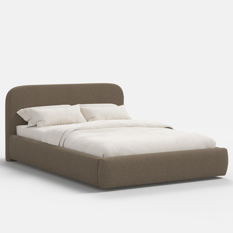 Upholstered Bed, Queen, Faux Mohair Aruba