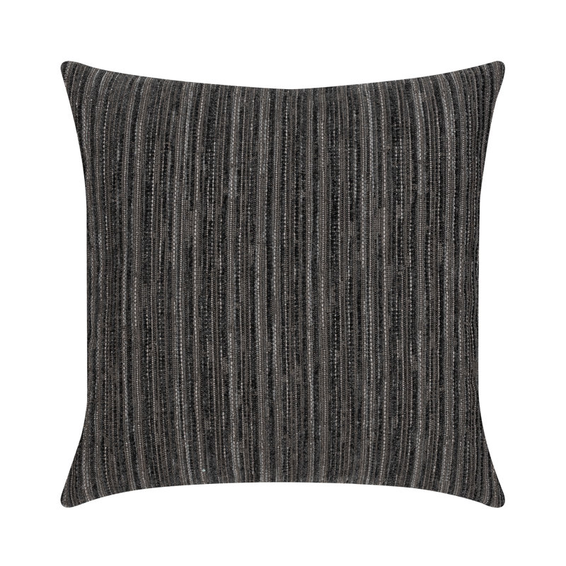 Sincerity Striped Square Indoor / Outdoor Pillow Cover & Insert, 22"H x 22"W, Striped, Charcoal