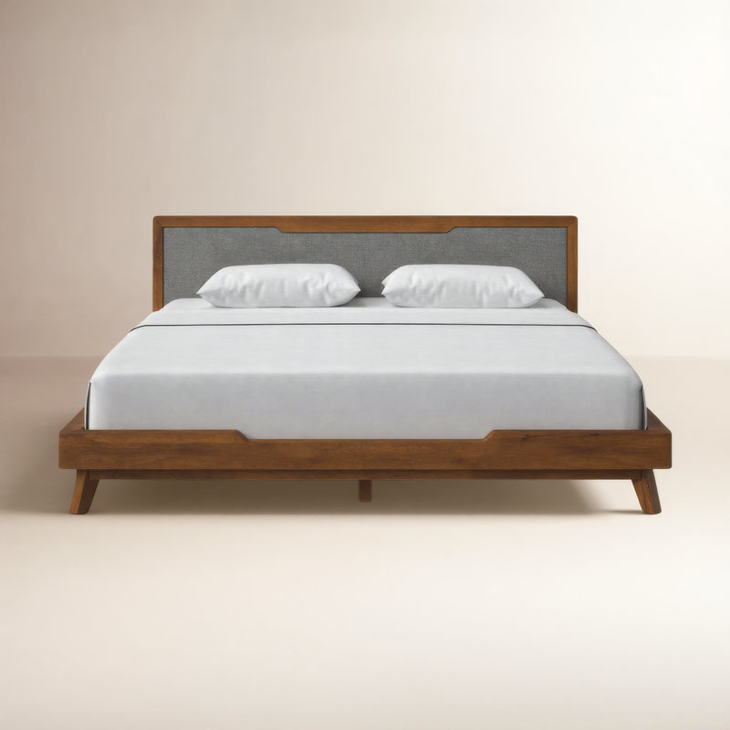 Glow Upholstered Platform Bed, California King, Walnut