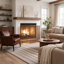 Curved Iron Fireplace Screen, Golden Modern Freestanding Fire Guard for Living Room