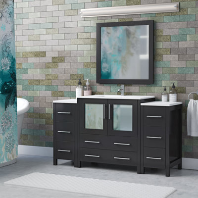  54" Single Bathroom Vanity Set with Mirror