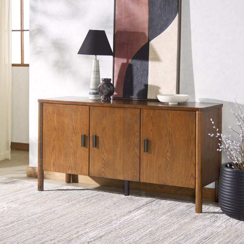 Buffet à 3 portes en bois Kaplan, Chêne moyen