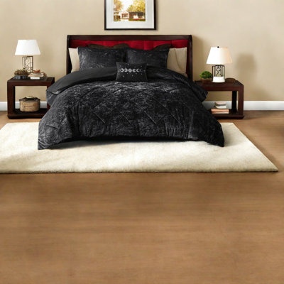 Ensembles de literie en velours noir luxueux, design matelassé glamour, confort à la maison