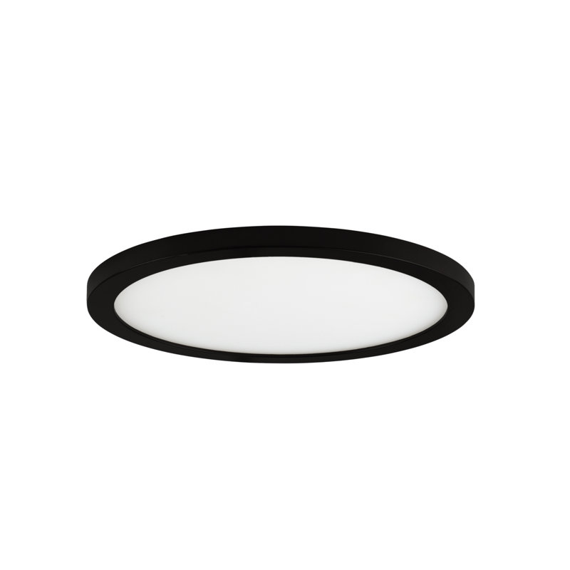 Methel LED Flush Mount, Black, 0.5" H x 9" W x 9" D
