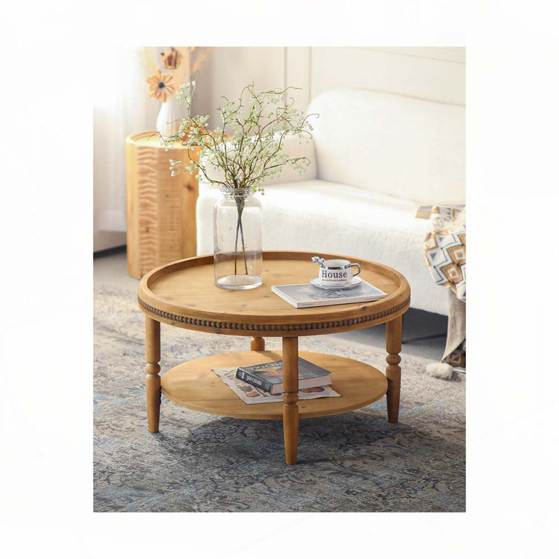 2-Tier Storage Round Coffee Table