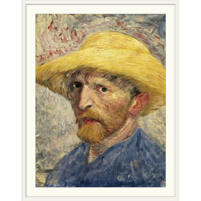 Autoportrait avec un chapeau de paille par Vincent Van Gogh - reproduction