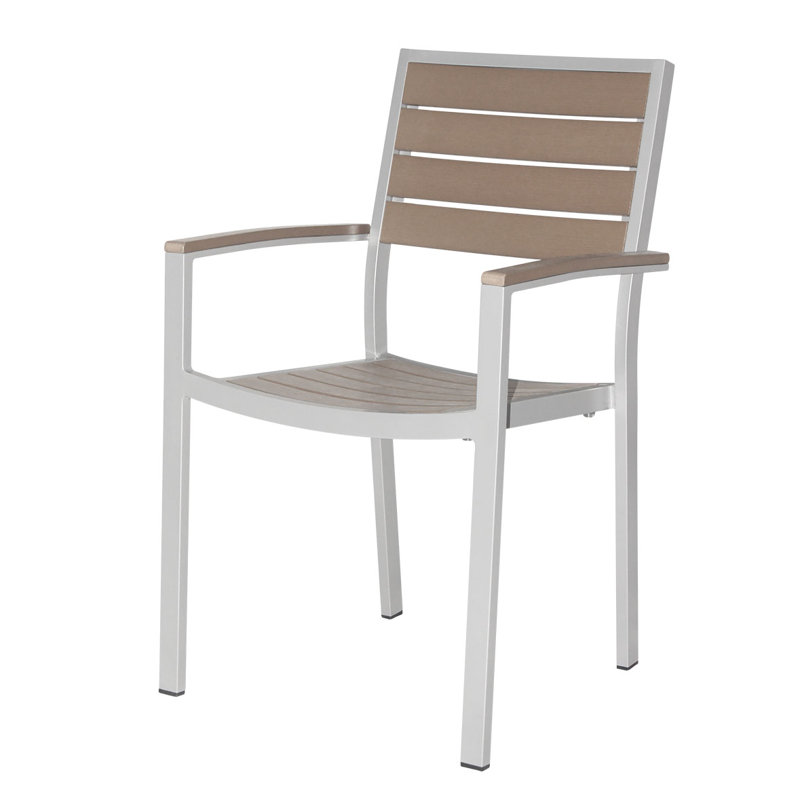 Napa Premium All-Weather Wicker Outdoor Stacking Dining Chair, Silver/Grey