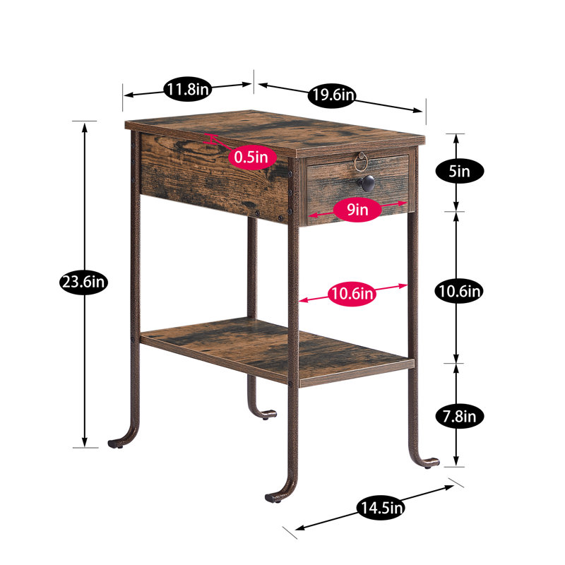 Tray Top End Table Set with Storage