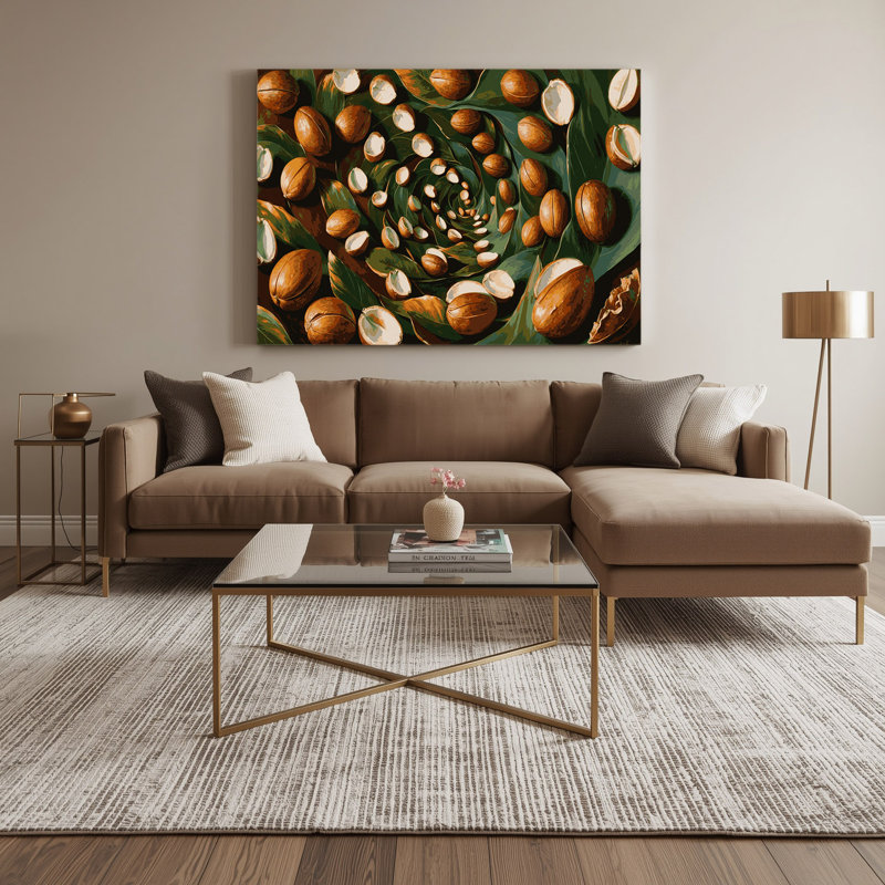 «Hawaiian Kukui Nuts», art mural sur toile brune, H 20 po x l 24 po