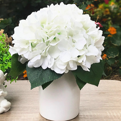 Silk Hydrangea Arrangement in Vase