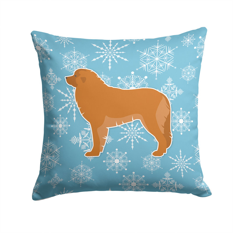 Coussin intérieur/extérieur en flocons d’hiver, H 14 po x l 14 po x P 3 po