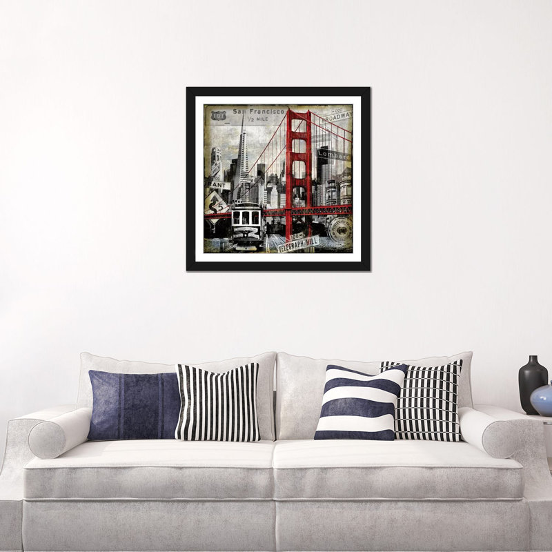 Repères San Francisco par Dylan Matthews - Estampe numérique sur toile tendue avec châssis, H 16 po x l 16 po x P 1 po, Blanc