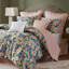 Édredon pour grand lit 8 pièces avec confort en coton toutes saisons, rayure rose blanche réversible et certification, motif rayé, détails décoratifs, dessus respirant