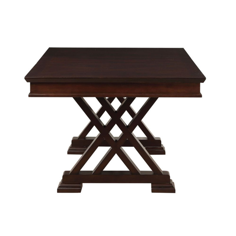Espresso Poplar Extendable Rectangular Dining Table 42"x60"