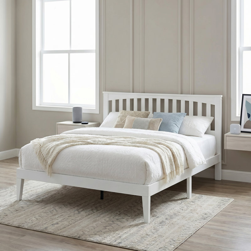 Structure de lit plateforme Moriel, Grand lit, Chêne blanc classique