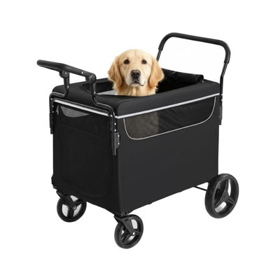 Poussette 2-en-1 à pousser et à tirer pour grand chien