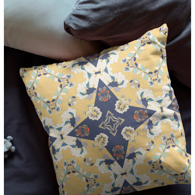 Floral Reversible Throw Pillow