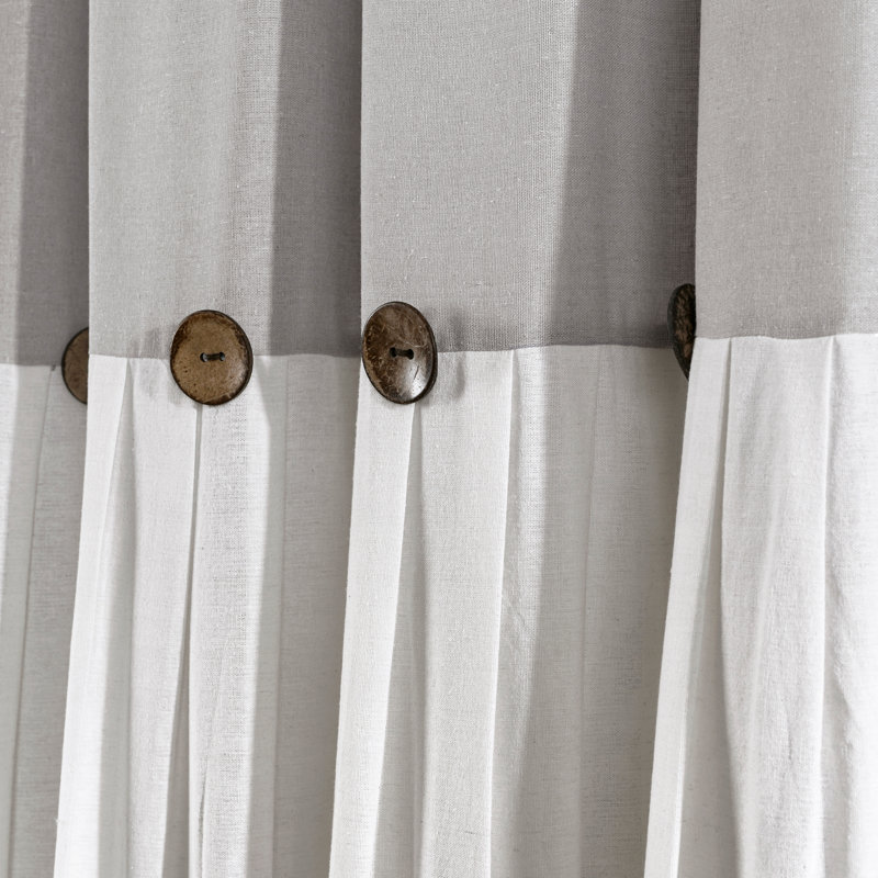 Ruya Cotton Blend Semi Sheer Curtain Single Panel, Gray
