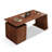 Nut-brown Rectangular Solid Wood with 3 drawers desk
