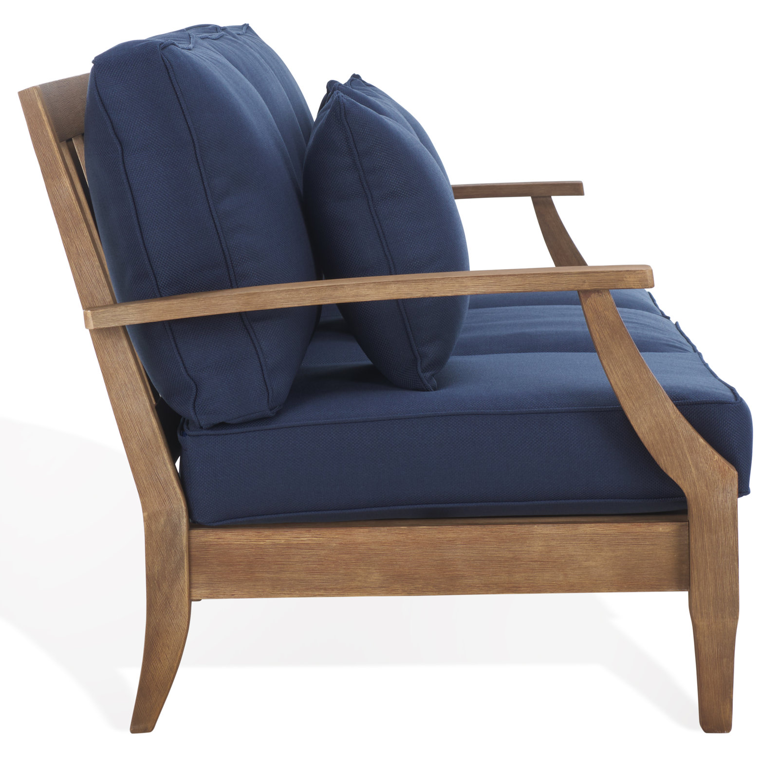 Samya 82" Eucalyptus Patio Sofa, Natural/Navy
