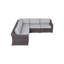 5 sièges de patio modulaires avec coussins confortables, 4 sièges, entièrement assemblés, tissés à la main, structure en aluminium léger, conception ergonomique, capacité, design