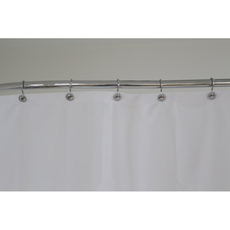 Chrome Button Design Rust-Resistant Shower Curtain Hooks Set