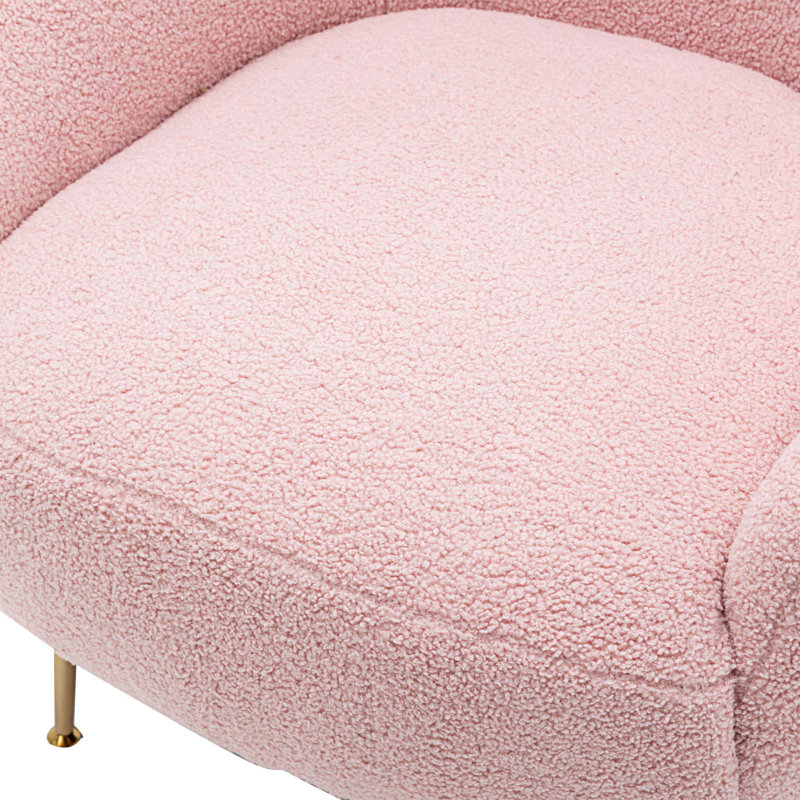 Méridienne avec repose-pieds l 30,9 po Meekah, Velours rose Altay