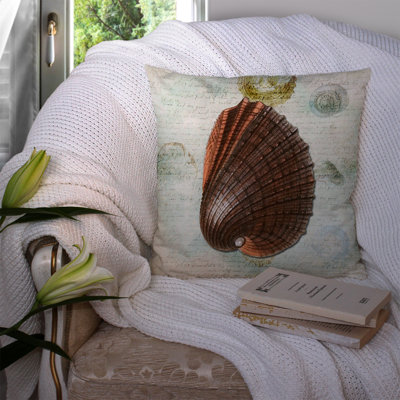 Shells Brown/Green Indoor/Outdoor Throw Pillow