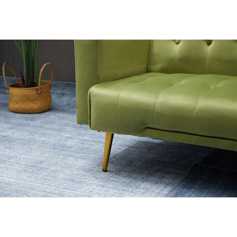 Lit armée pour la fonctionnalité du salon - Pieds en métal doré, 3, velours, bois massif +, sert à de multiples fins Serenity Creates Calm