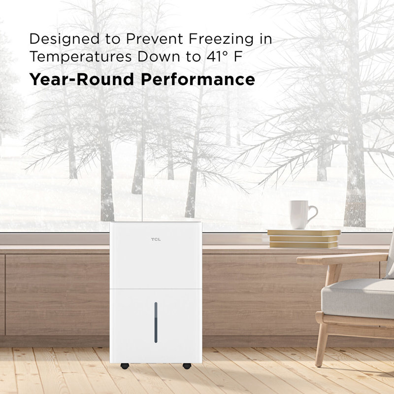 TCL 50 Pint White Smart Dehumidifier with Alexa and Google Assistant