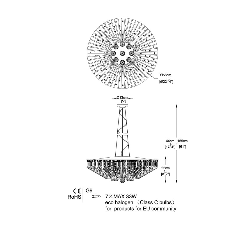 7 - Light Crystal Chandelier