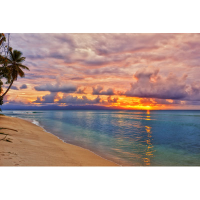 Caribbean Beach Sunset by Eyewave - Wrapped Canvas Print